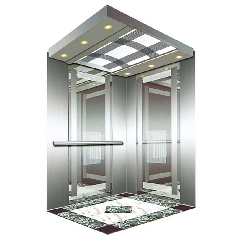 VTEV107 Ascensori per passeggeri con azionamento a corrente alternata di qualità premium con pavimento in PVC per uso residenziale e villa