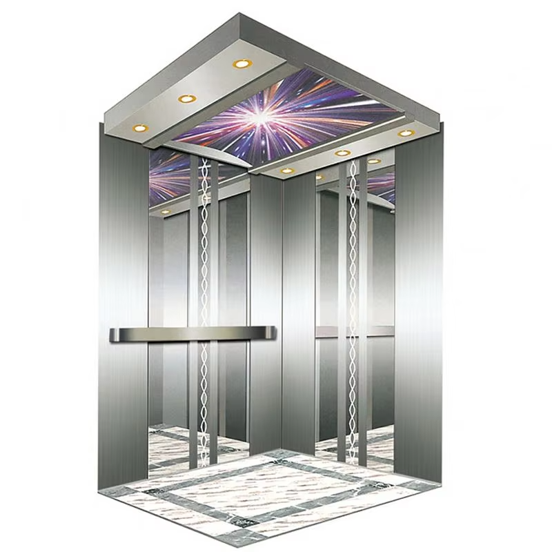 VTEV107 Ascensori per passeggeri con azionamento a corrente alternata di qualità premium con pavimento in PVC per uso residenziale e villa