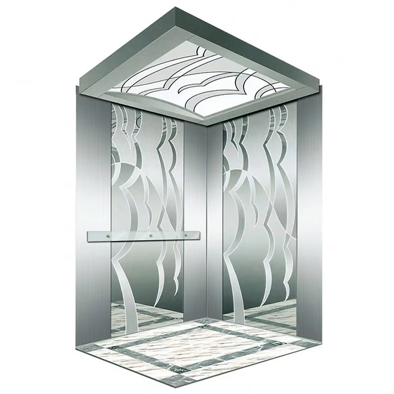 VTEV107 Ascensori per passeggeri con azionamento a corrente alternata di qualità premium con pavimento in PVC per uso residenziale e villa