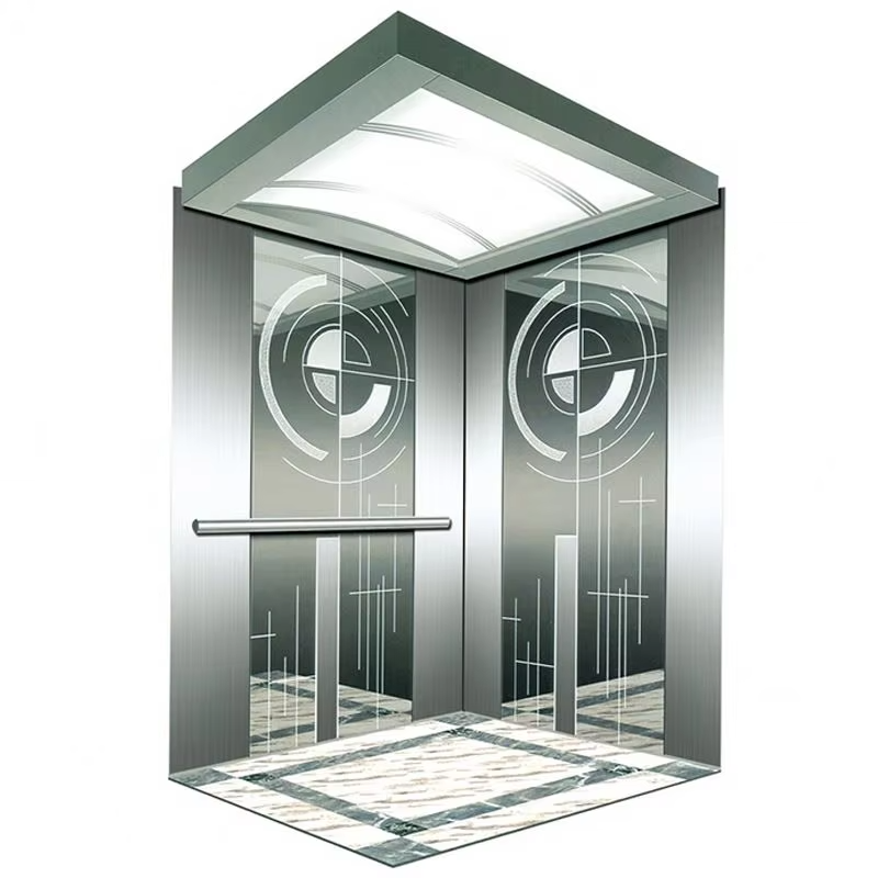 VTEV107 Ascensori per passeggeri con azionamento a corrente alternata di qualità premium con pavimento in PVC per uso residenziale e villa