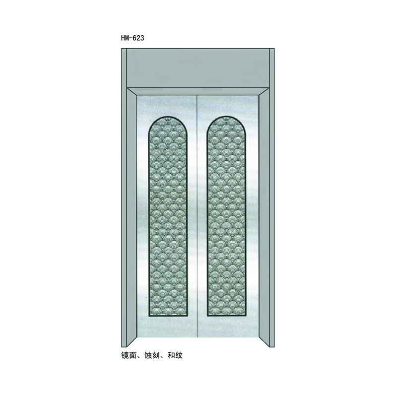 VTSP204 Sistema di porte per ascensori di alta qualità Pannello per porte manuali in vetro verniciato in acciaio inossidabile