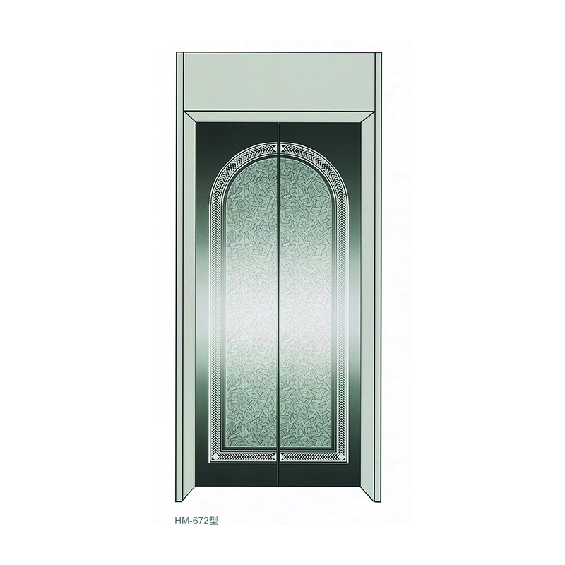 VTSP204 Sistema di porte per ascensori di alta qualità Pannello per porte manuali in vetro verniciato in acciaio inossidabile