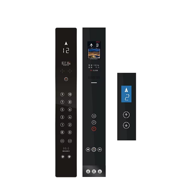 VTSP336 Display touch per ascensore montato a parete con pulsante dell'ascensore Design moderno in acciaio inossidabile e vetro Cop and Lop