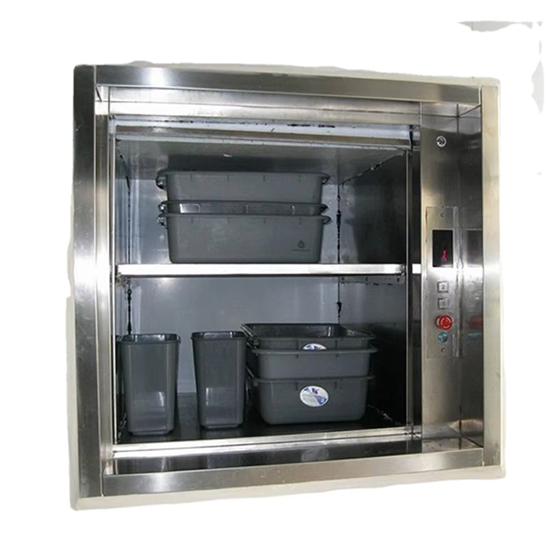 VTEF113 Ascensore per camerieri muto da cucina per ristorante moderno in acciaio inossidabile di alta qualità con azionamento a corrente alternata con pavimento in PVC certificato ISO per uso alberghiero