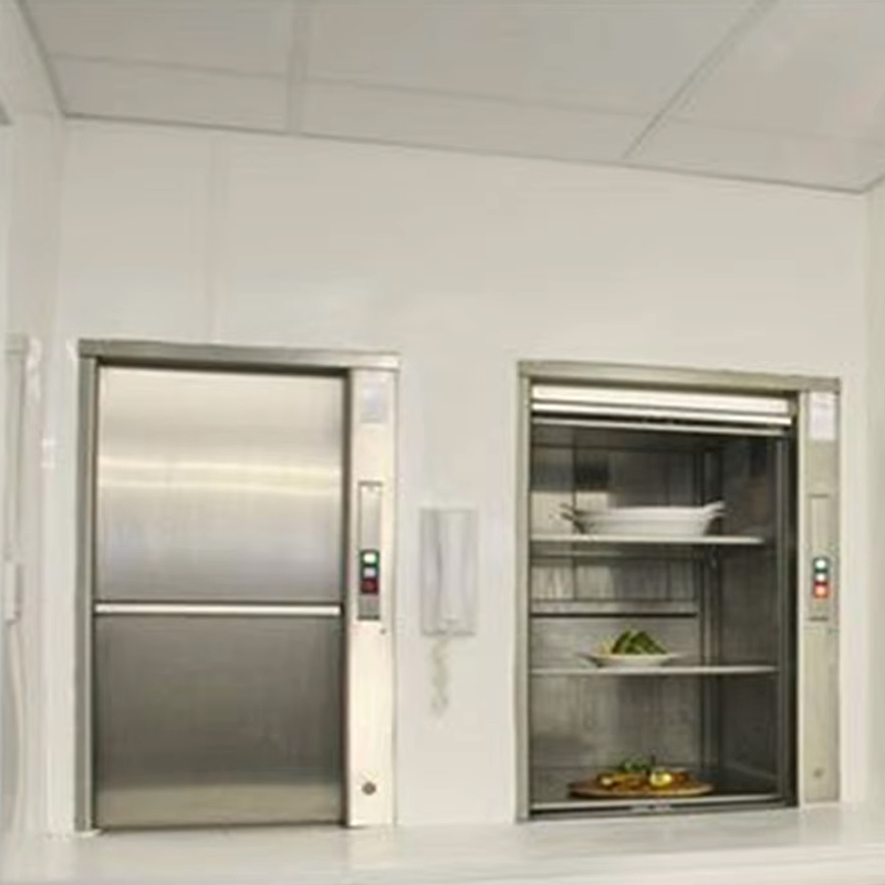 VTEF113 Ascensore per camerieri muto da cucina per ristorante moderno in acciaio inossidabile di alta qualità con azionamento a corrente alternata con pavimento in PVC certificato ISO per uso alberghiero