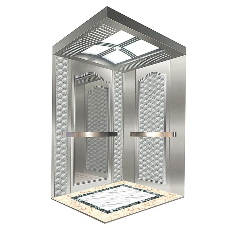 VTEP121 Ascensore moderno per edifici AC senza ingranaggi modello 6-8 persone 630 kg NV di vendita caldo con pavimento in PVC in acciaio inossidabile