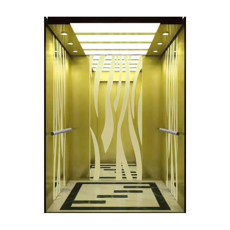 VTEP121 Ascensore moderno per edifici AC senza ingranaggi modello 6-8 persone 630 kg NV di vendita caldo con pavimento in PVC in acciaio inossidabile