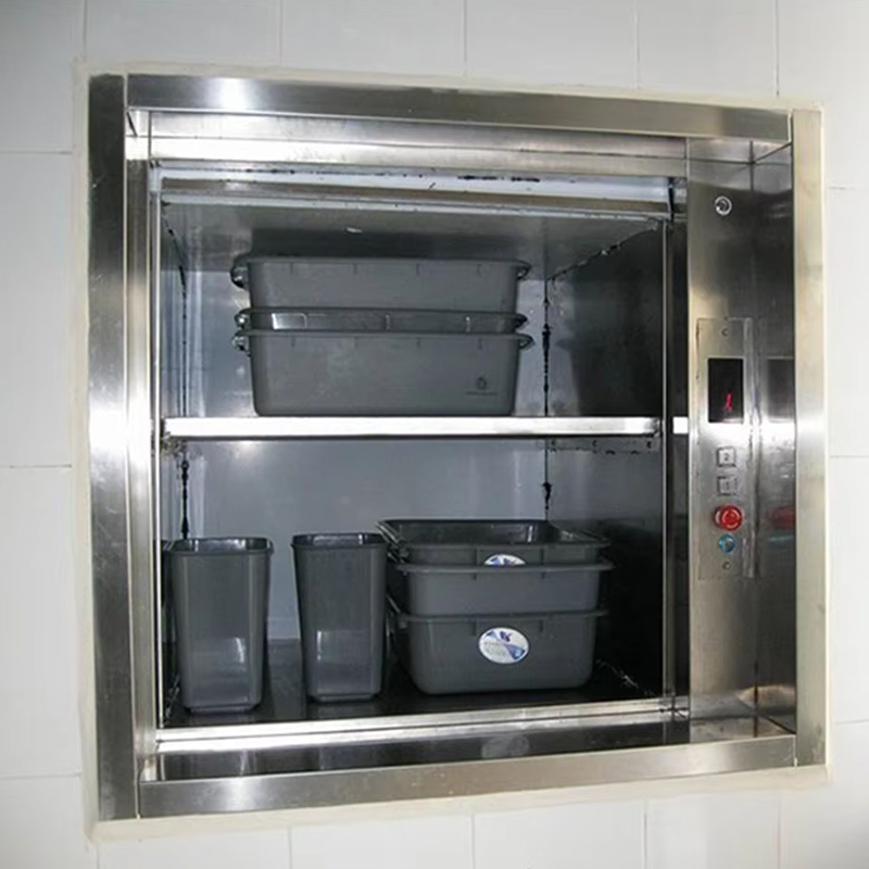 VTEF110 Servizio ristorante Ascensore per alimenti Porta automatica Trazione senza ingranaggi AC Drive Pavimento in PVC Durevole Sicuro per Hotel Ville Cucine