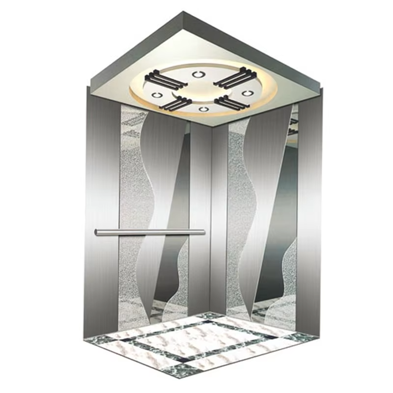 VTSP129 Parti e accessori per ascensori Cabina per ascensore per passeggeri di fascia alta con pannelli luminosi a soffitto