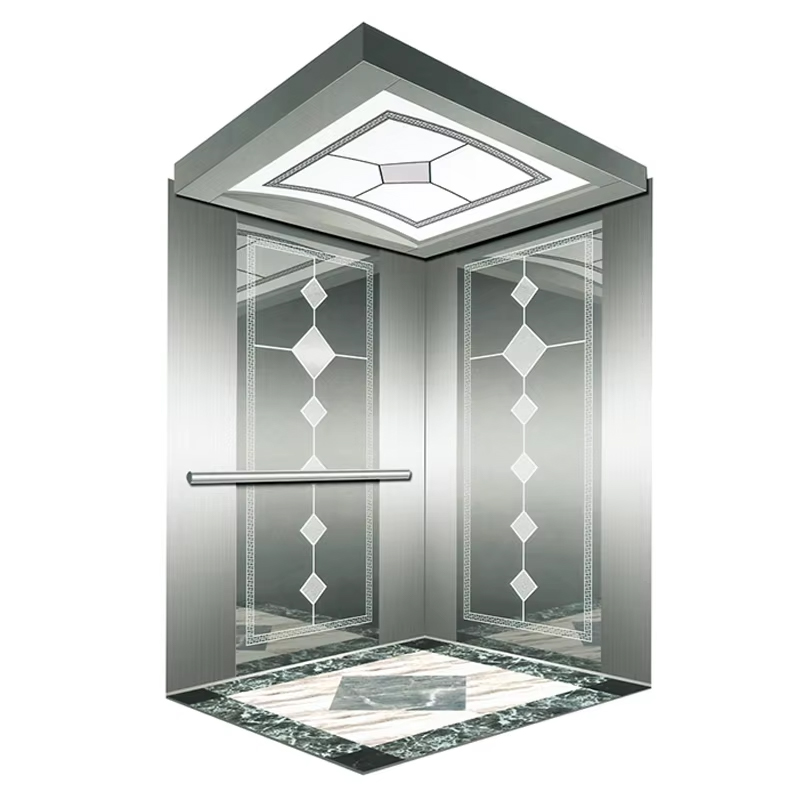 VTSP136 Parti e accessori per ascensori Cabina per ascensore per passeggeri con illuminazione a LED e decorazioni premium