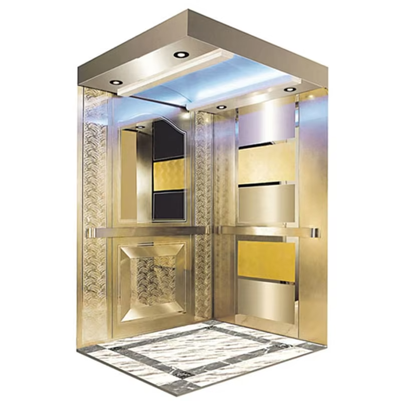 VTSP137 Parti e accessori per ascensori Cabina moderna per ascensore in acciaio inossidabile per edifici commerciali