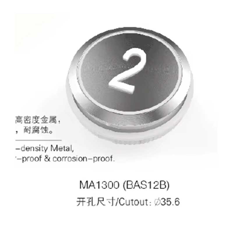 VTSP359 Cina Vendita calda BST Ascensore Reset 22mm Nero Push LED Acciaio inossidabile Impermeabile ISO9001 Certificato 1 anno di garanzia Modello